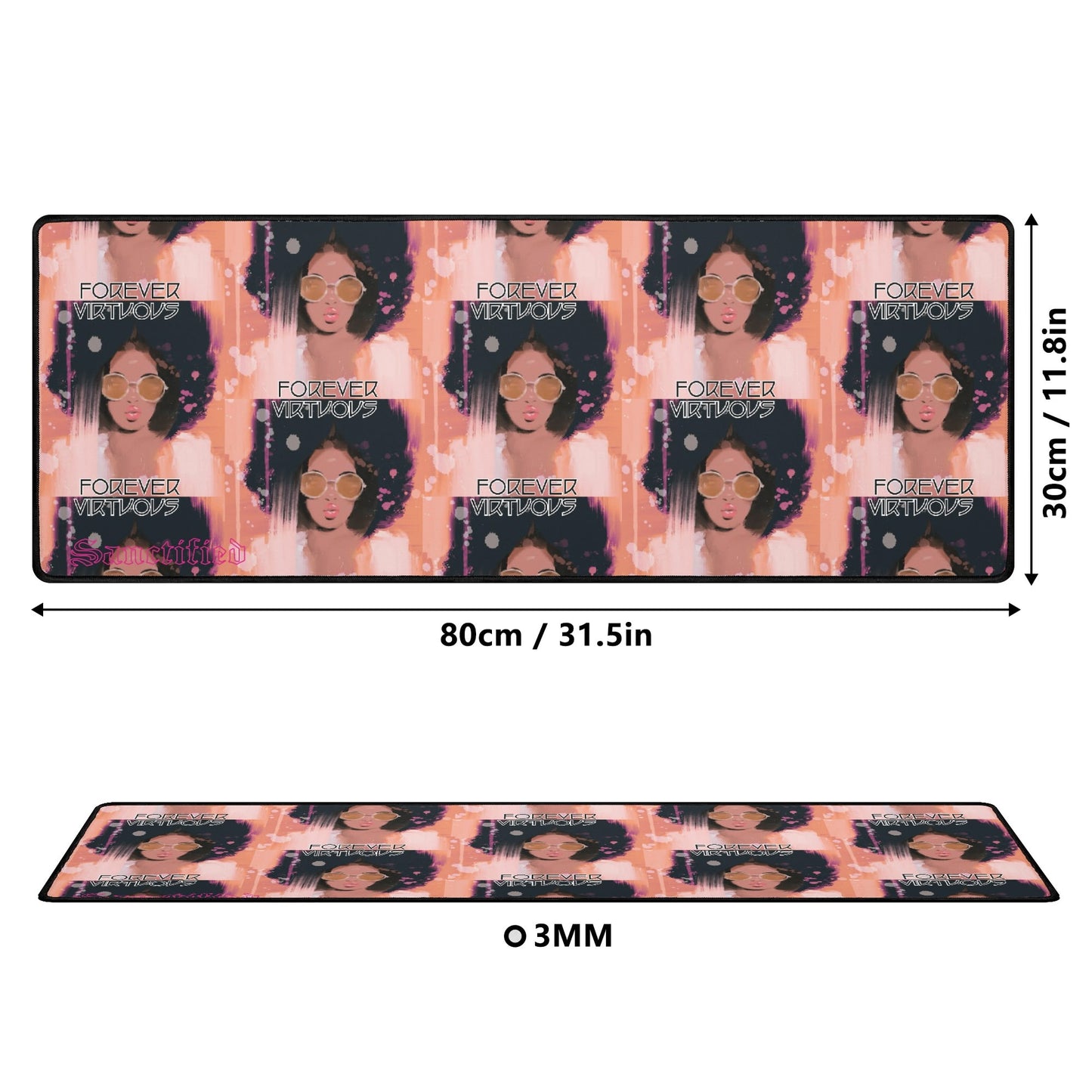 VIRTUOUS FOREVER- Rectangle Rubber Gaming Mouse Mat Pad, FREE SHIPPING