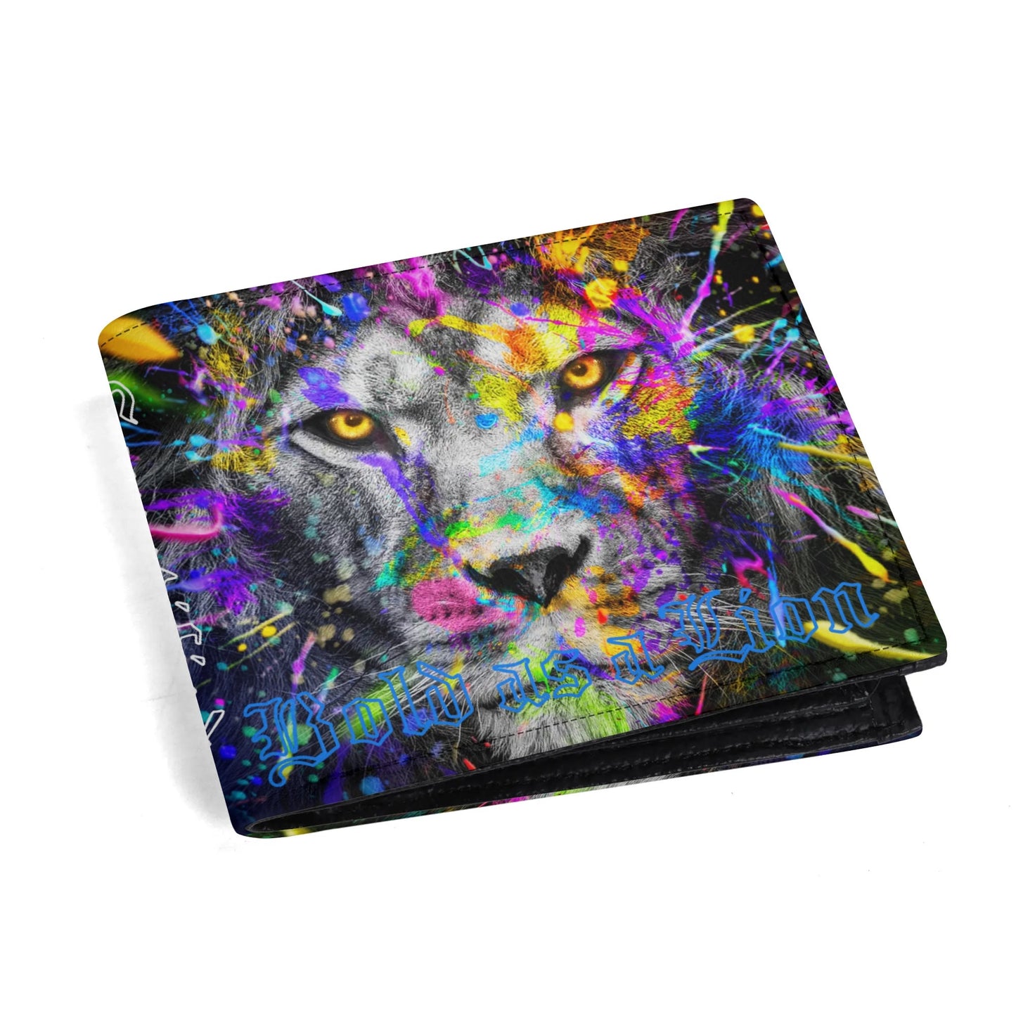 BOLD AS A LION- Mens Minimalist PU Leather Wallet Paper Folded Wallet, FREE SHIPPING