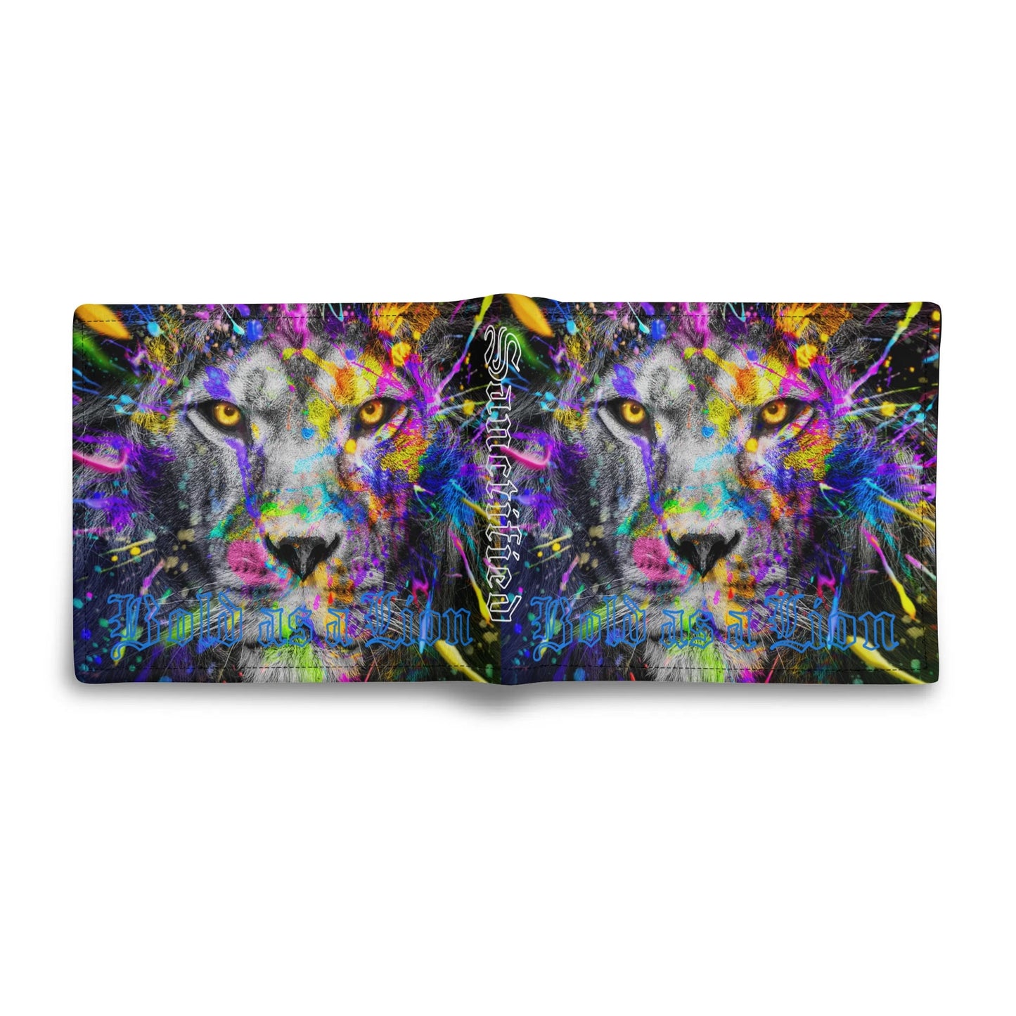 BOLD AS A LION- Mens Minimalist PU Leather Wallet Paper Folded Wallet, FREE SHIPPING