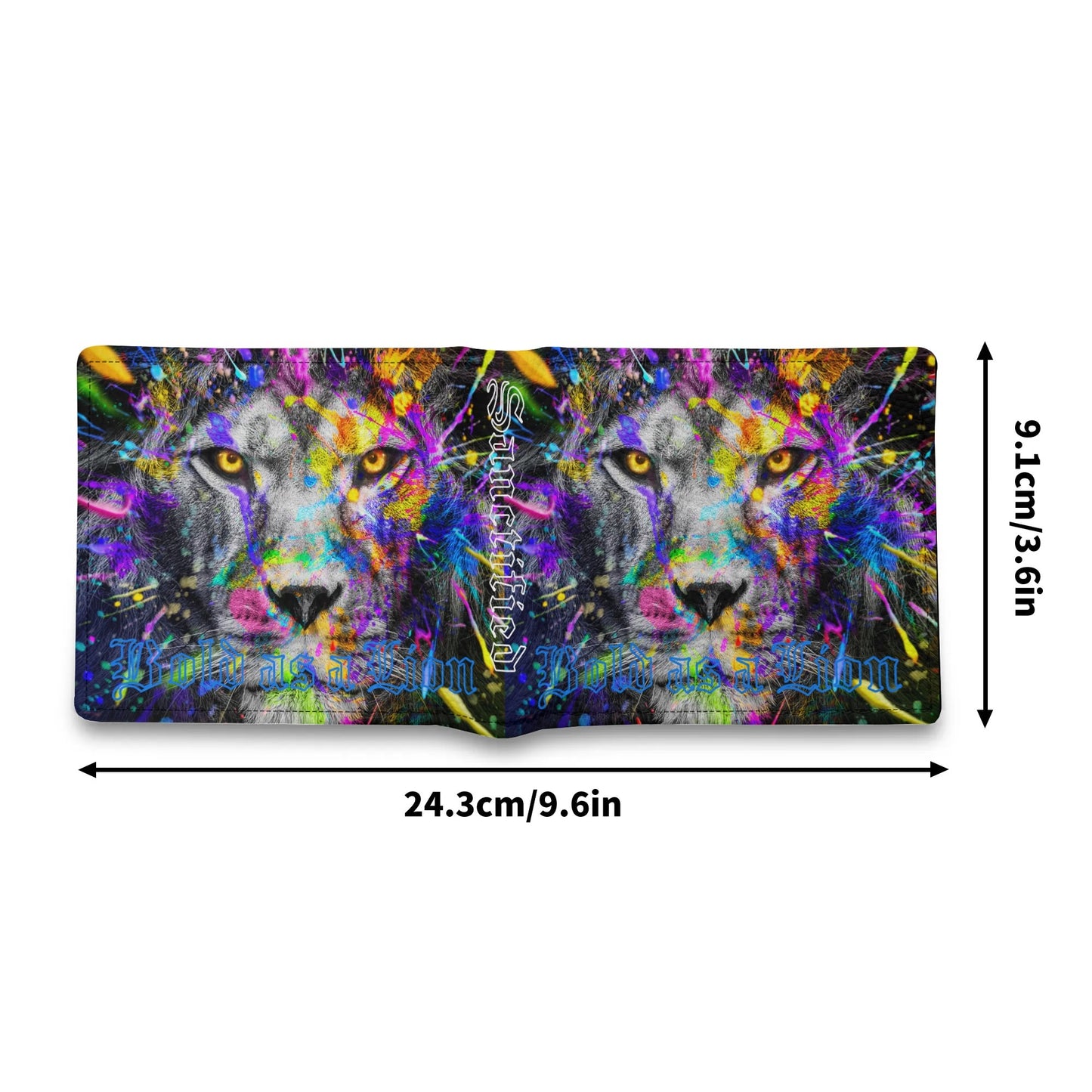 BOLD AS A LION- Mens Minimalist PU Leather Wallet Paper Folded Wallet, FREE SHIPPING