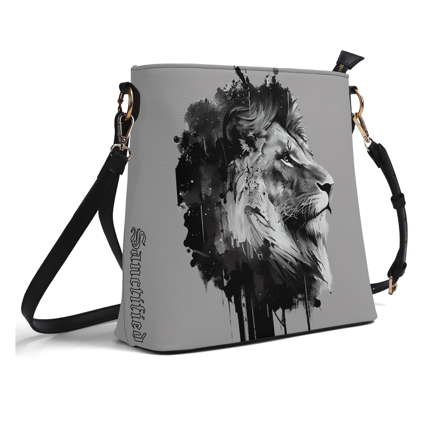 BOLD AS A LION- Womens PU Bucket Bag Shoulder Bag, FREE SHIPPING