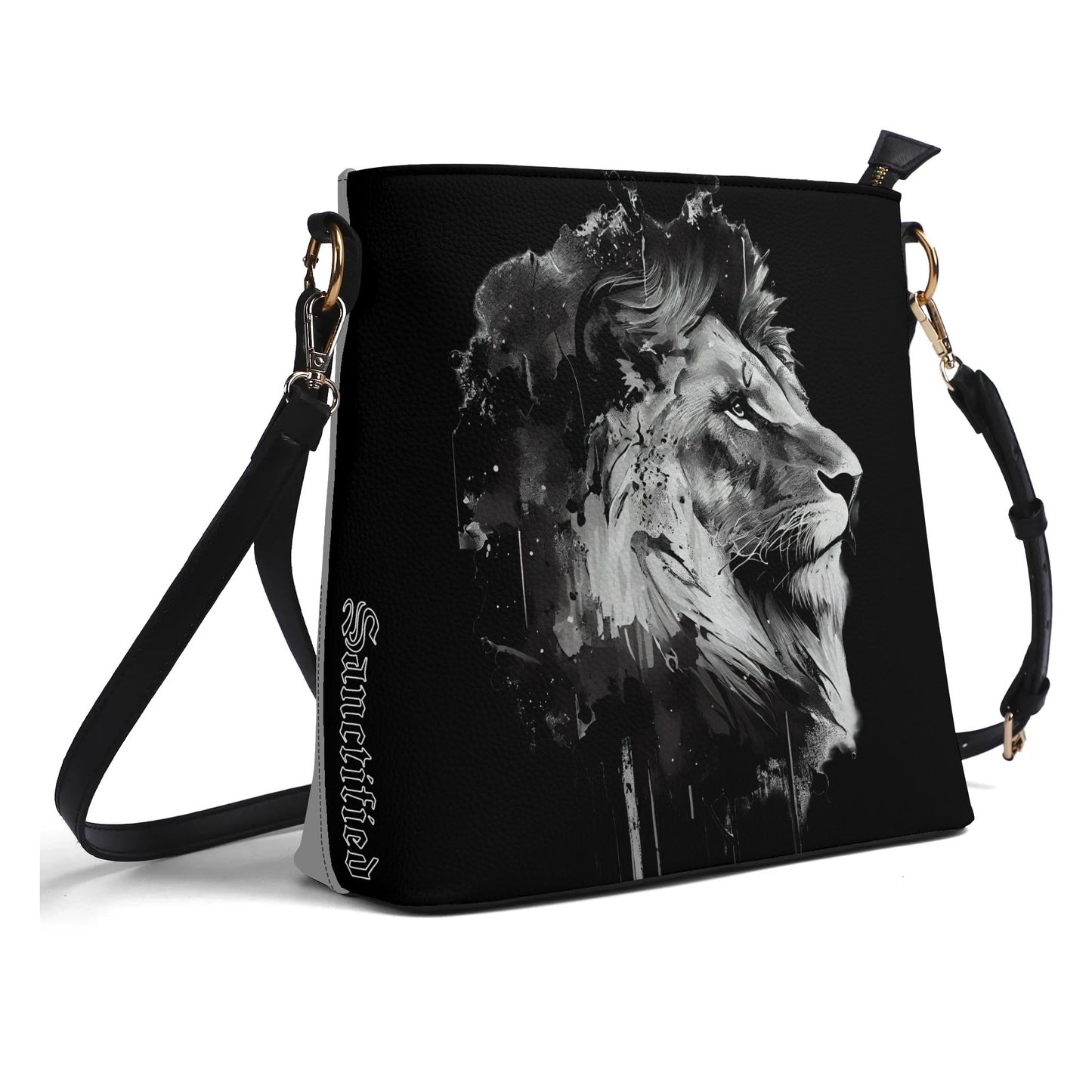 BOLD AS A LION- Womens PU Bucket Bag Shoulder Bag, FREE SHIPPING