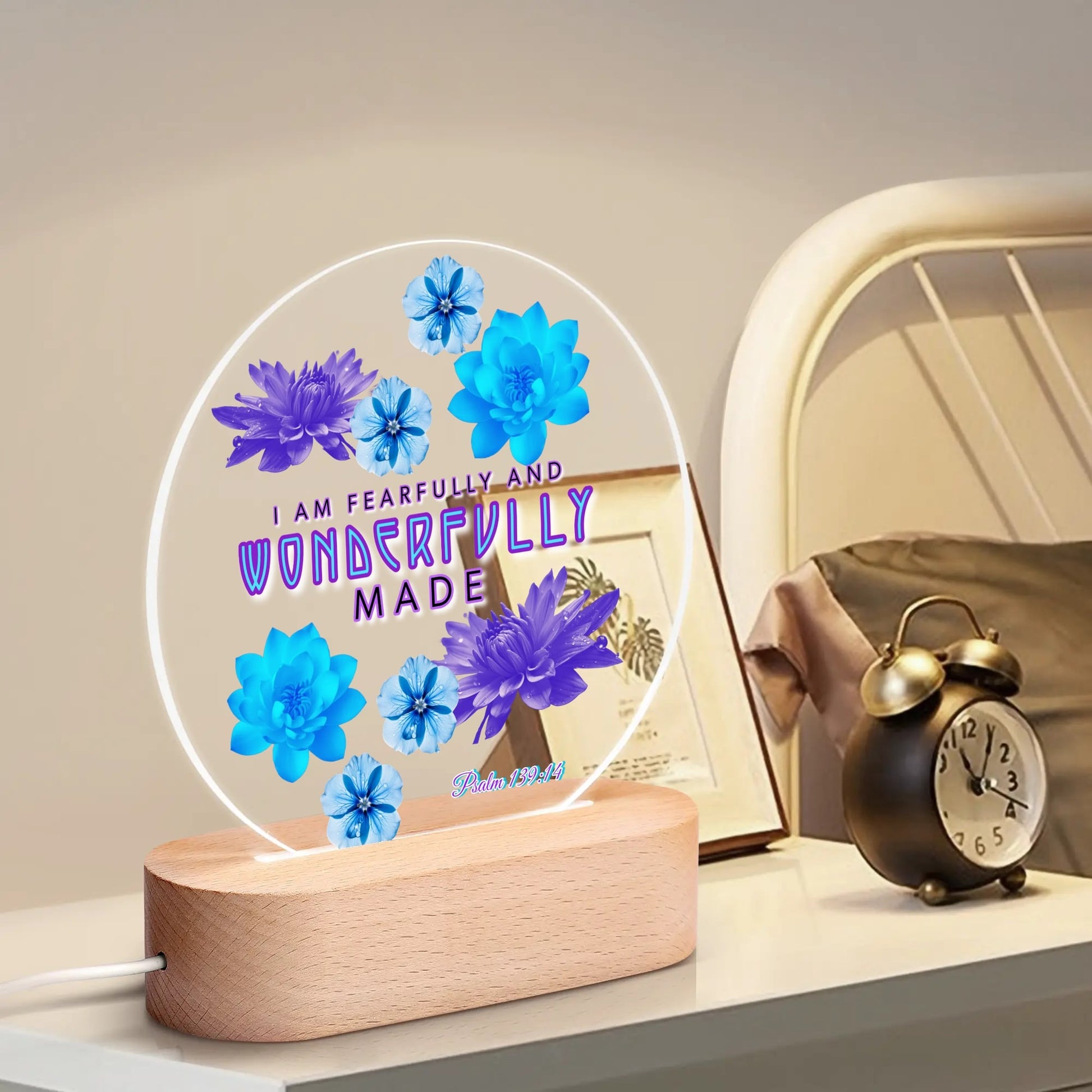 WONDERFULLY MADE- Acrylic Round Lamp Night Light Home Decor, FREE SHIPPING
