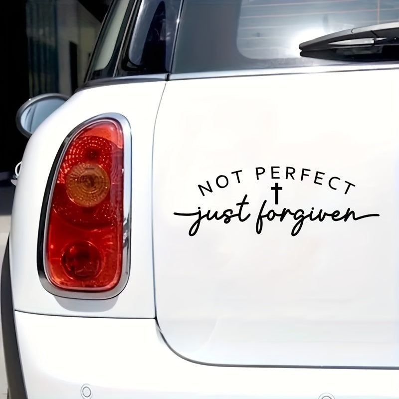 Not Perfect Just Forgiven Vinyl Decal Sticker for Car, Laptop, and Truck
