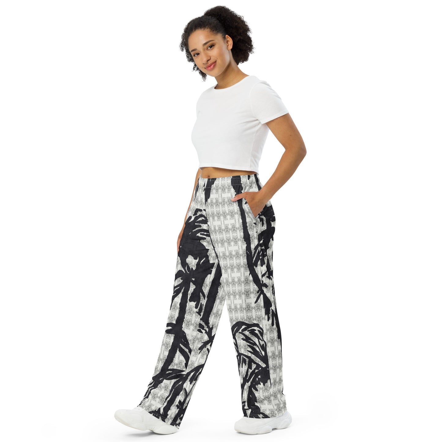 All-over print unisex wide-leg pants
