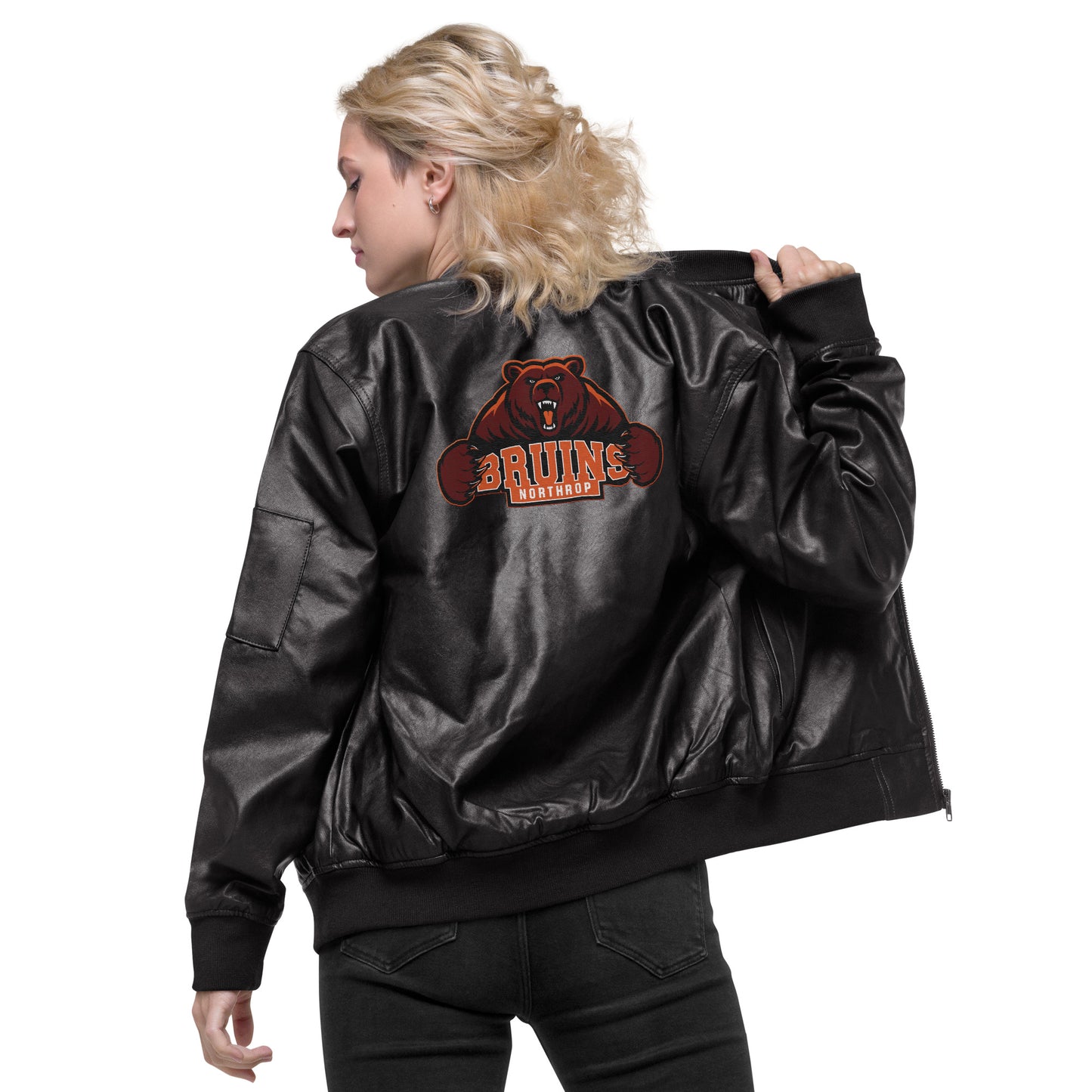 Northrop H.S. Faux Leather Bomber Jacket
