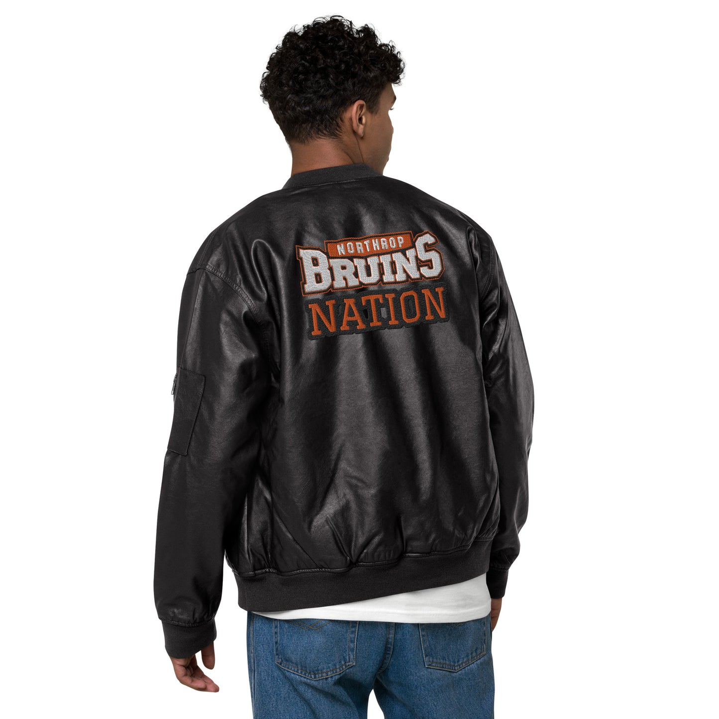 Northrop H.S. Faux Leather Bomber Jacket