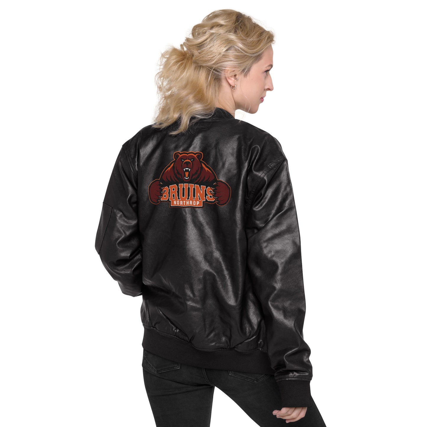 Northrop H.S. Faux Leather Bomber Jacket