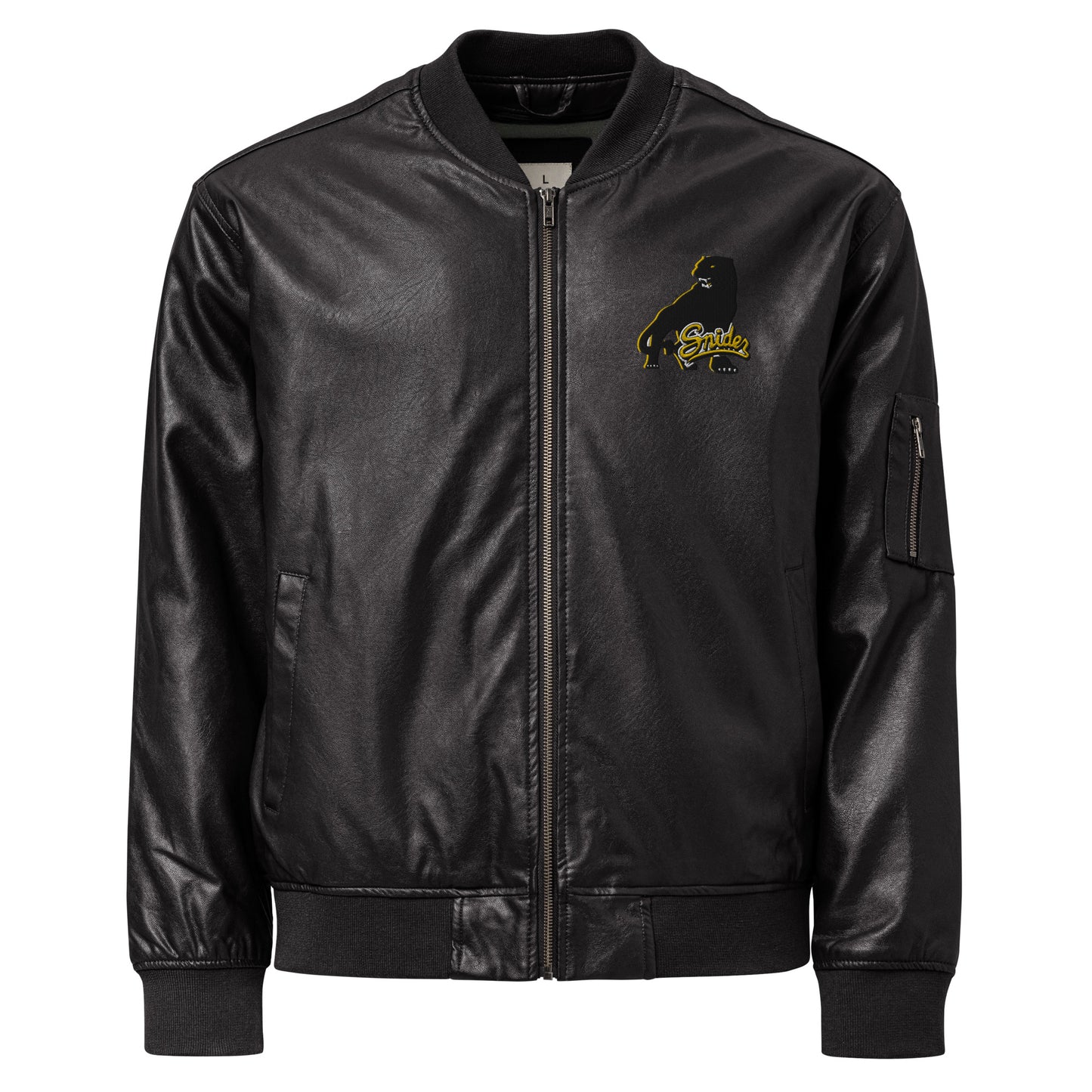 Snider H.S. Faux Leather Bomber Jacket