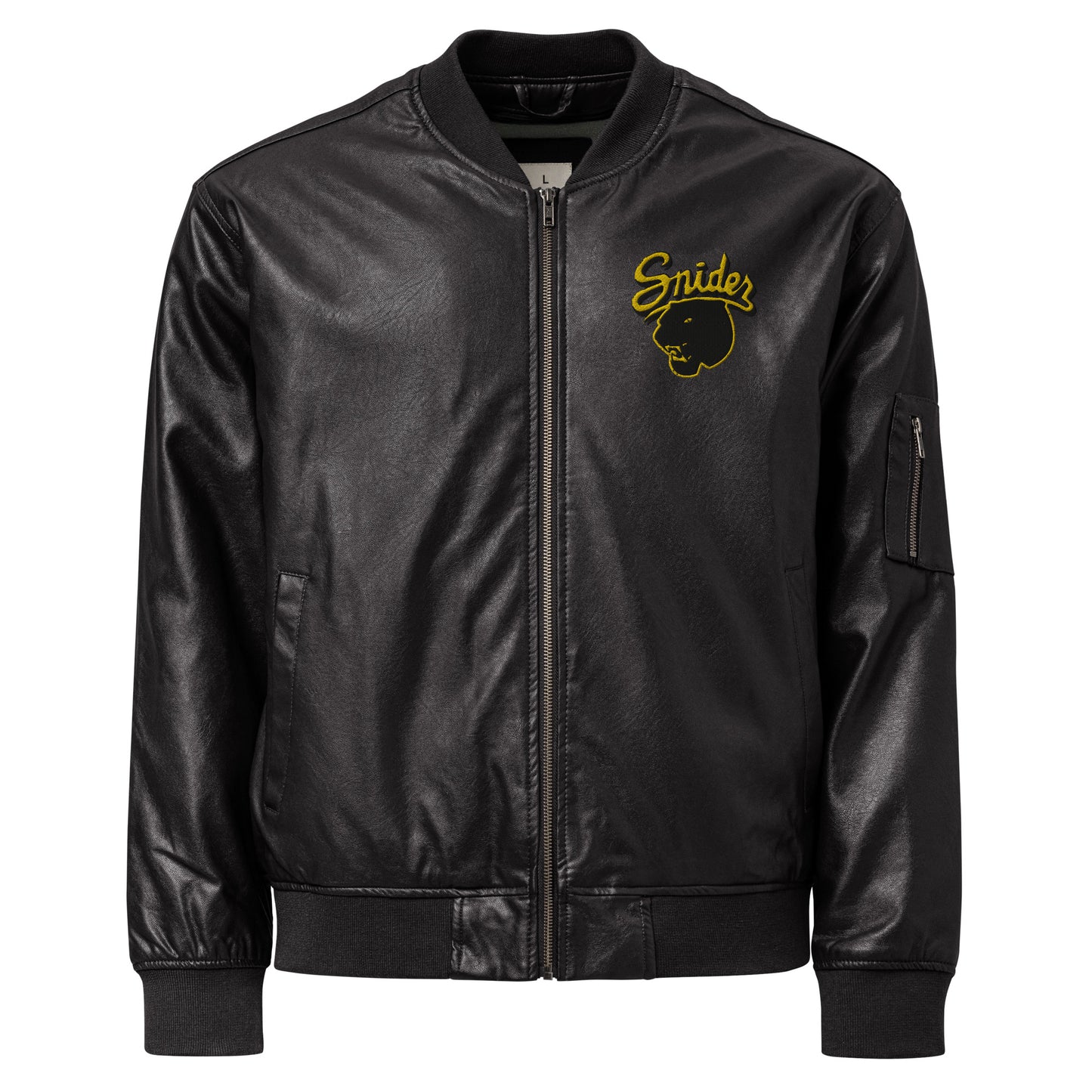 Snider H.S. Faux Leather Bomber Jacket