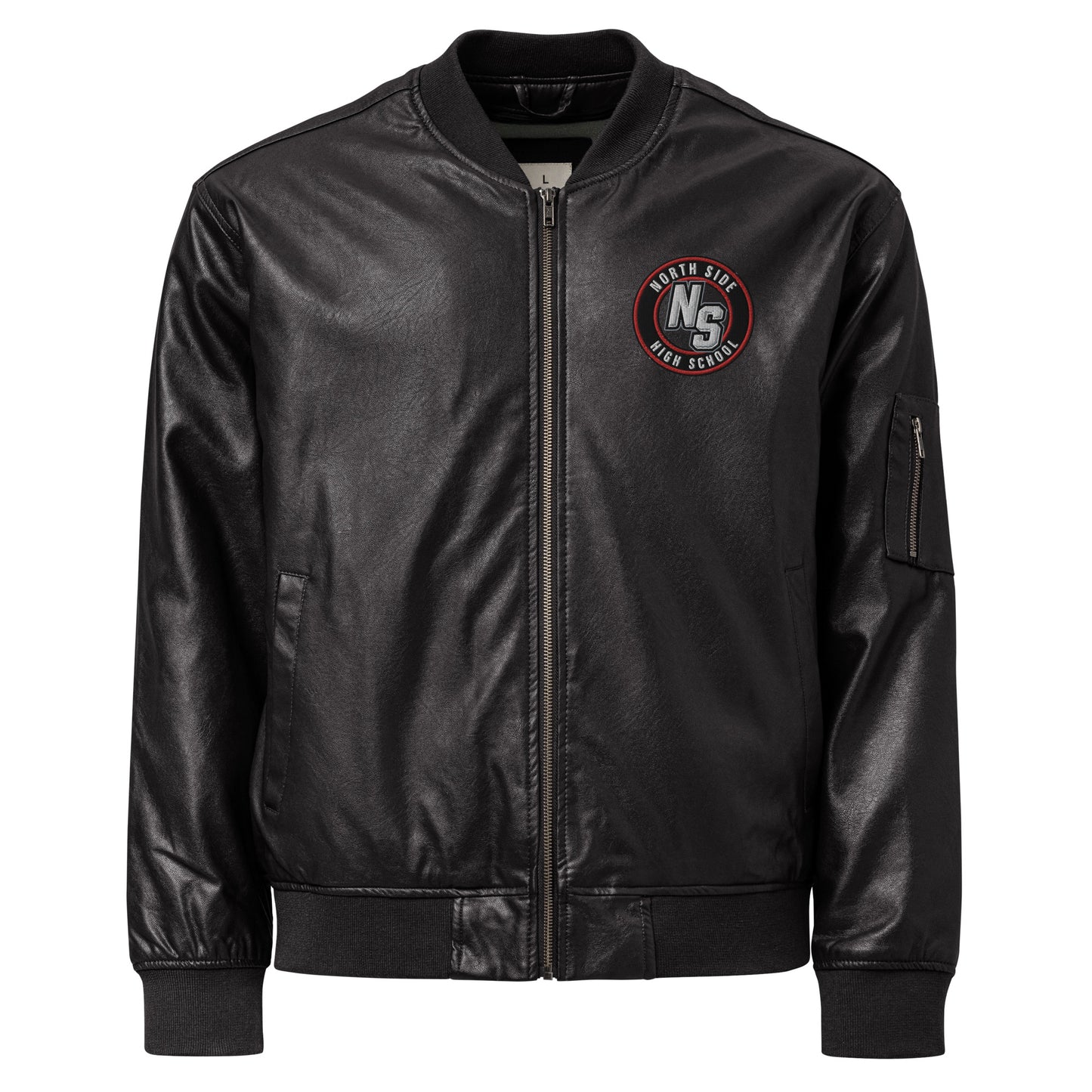 North Side H.S. Faux Leather Bomber Jacket