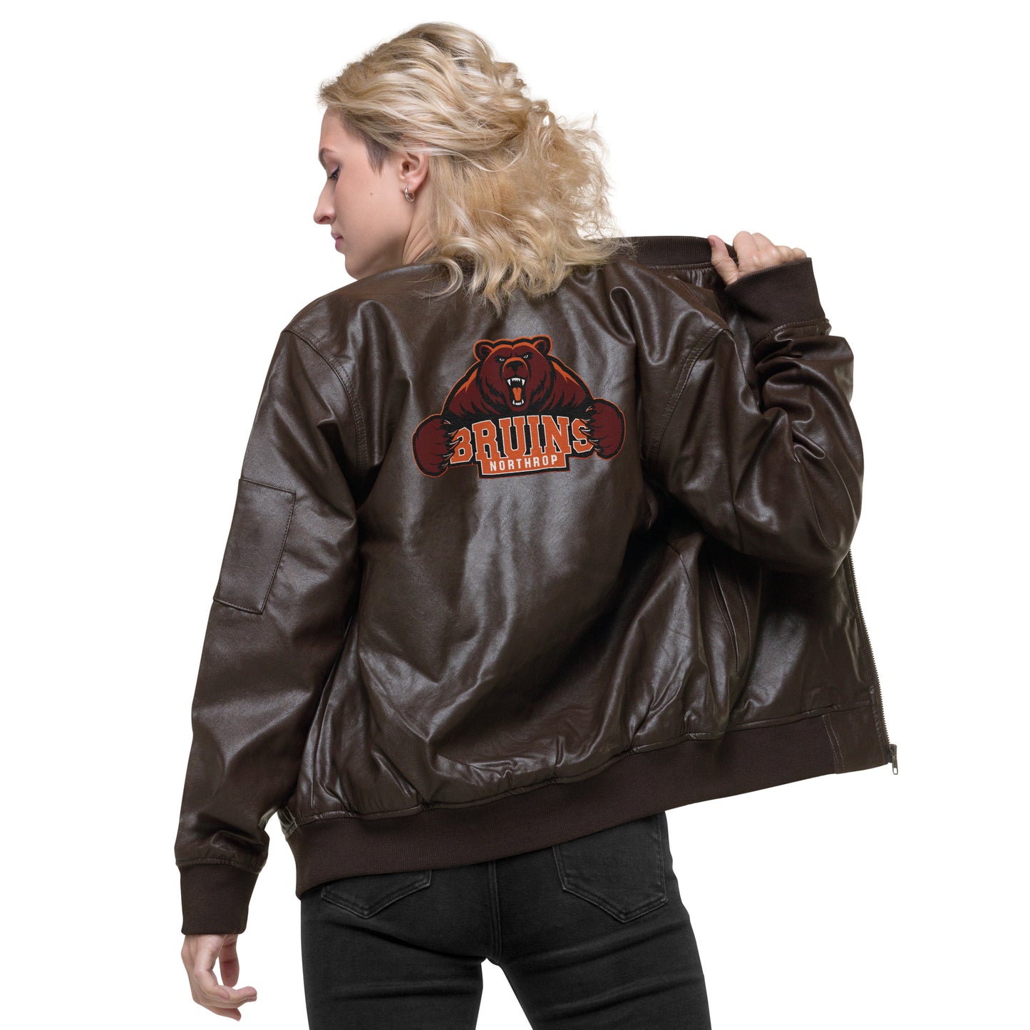 Northrop H.S. Faux Leather Bomber Jacket