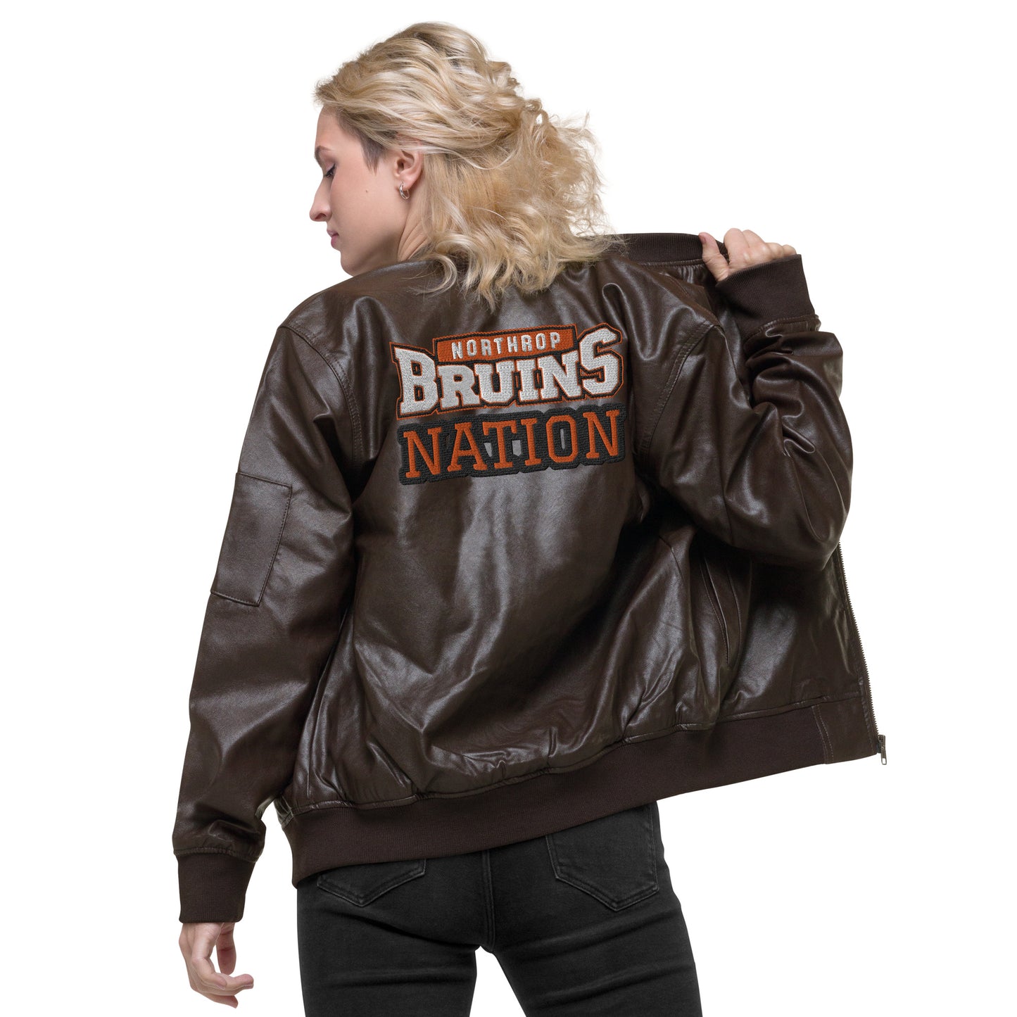 Northrop H.S. Faux Leather Bomber Jacket