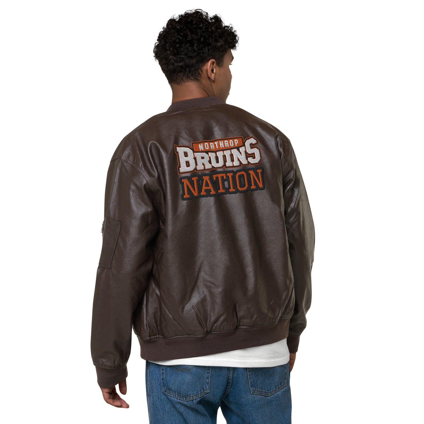 Northrop H.S. Faux Leather Bomber Jacket