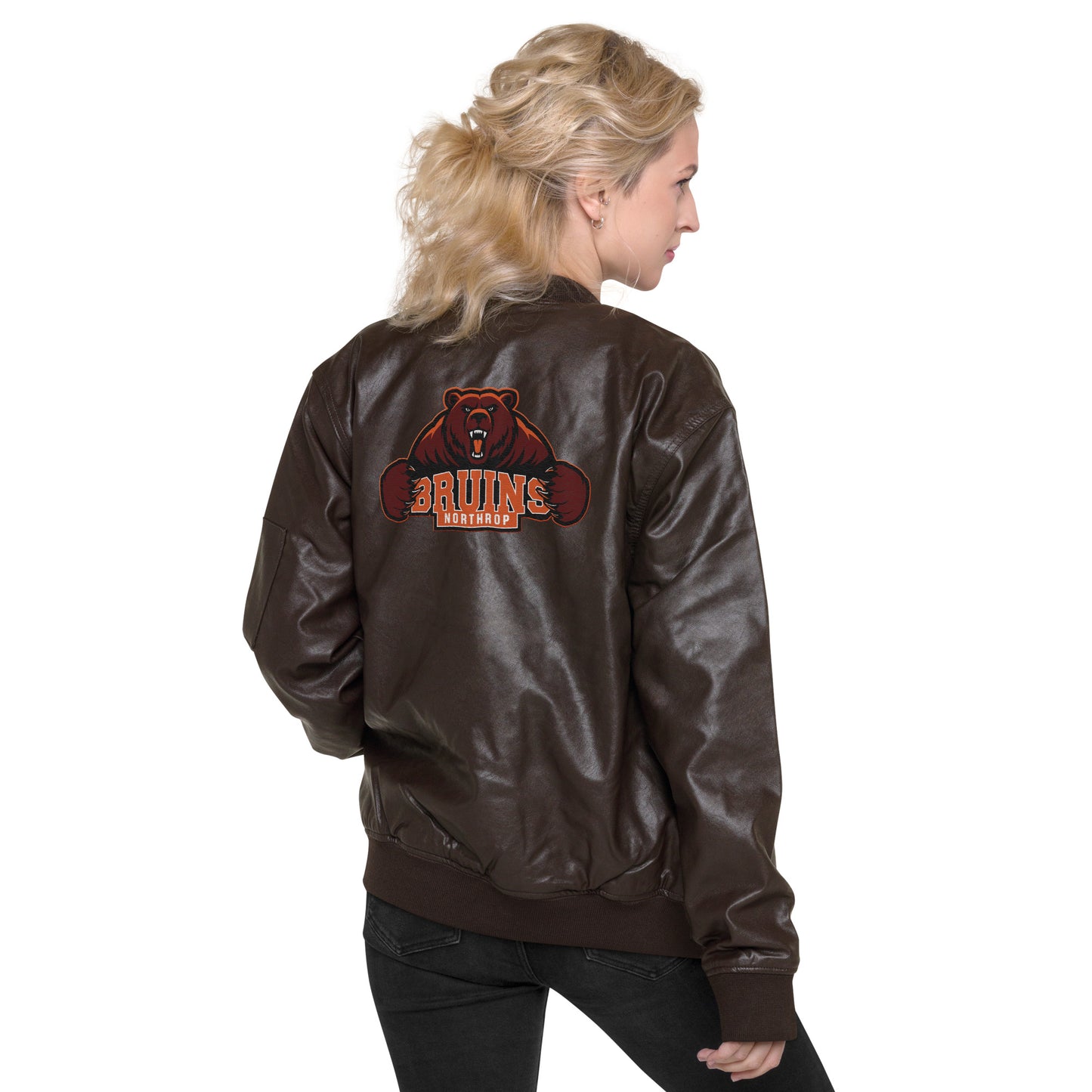 Northrop H.S. Faux Leather Bomber Jacket