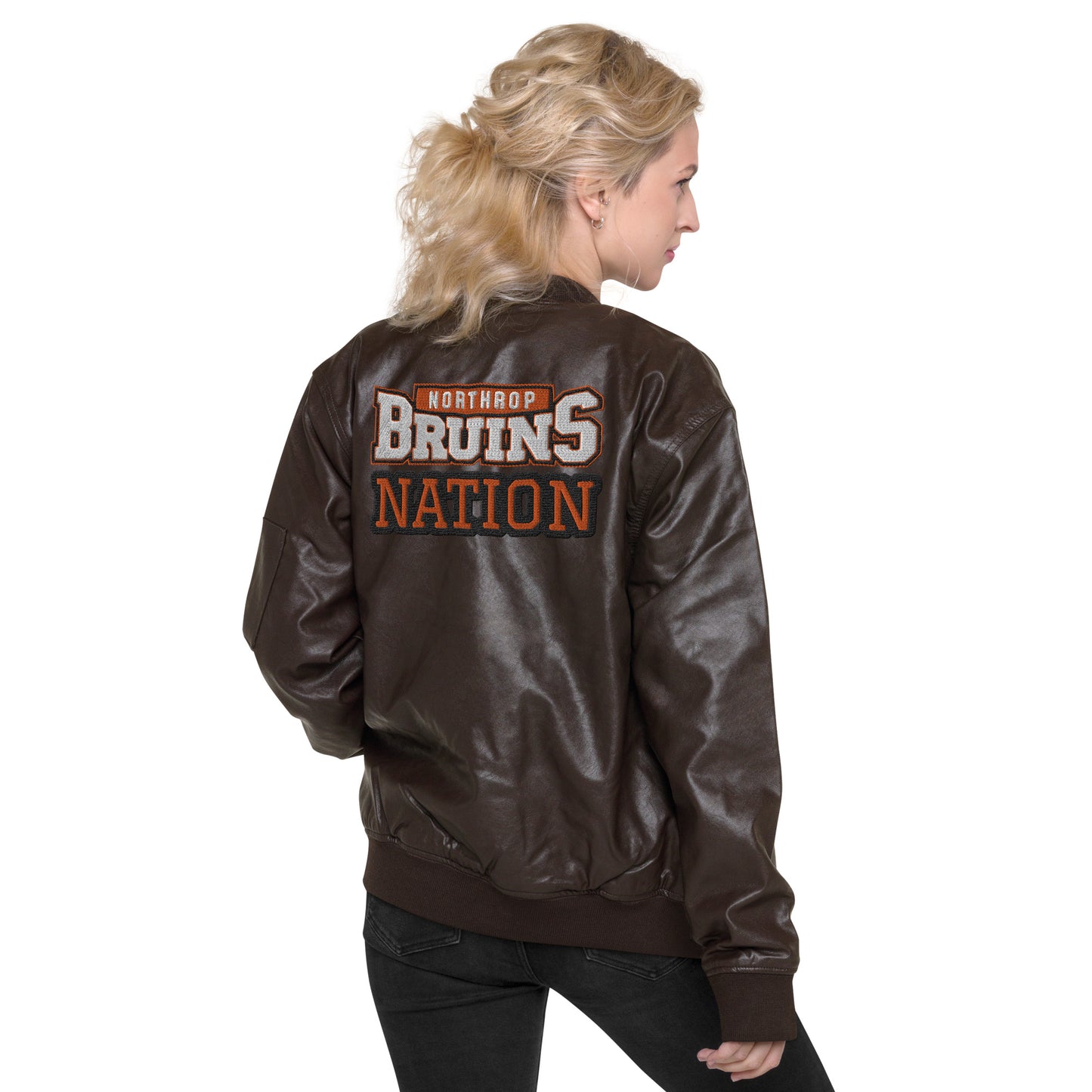 Northrop H.S. Faux Leather Bomber Jacket