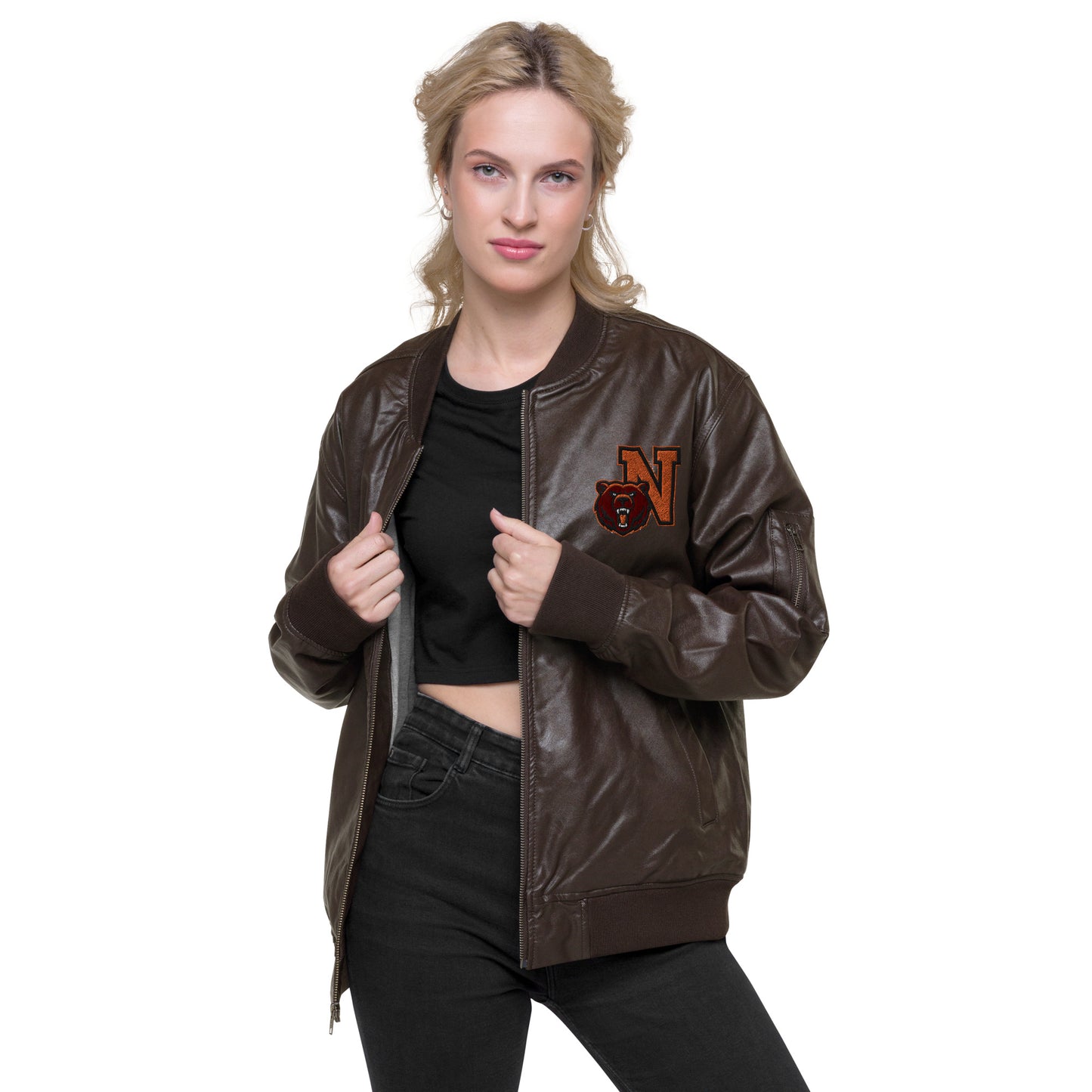 Northrop H.S. Faux Leather Bomber Jacket
