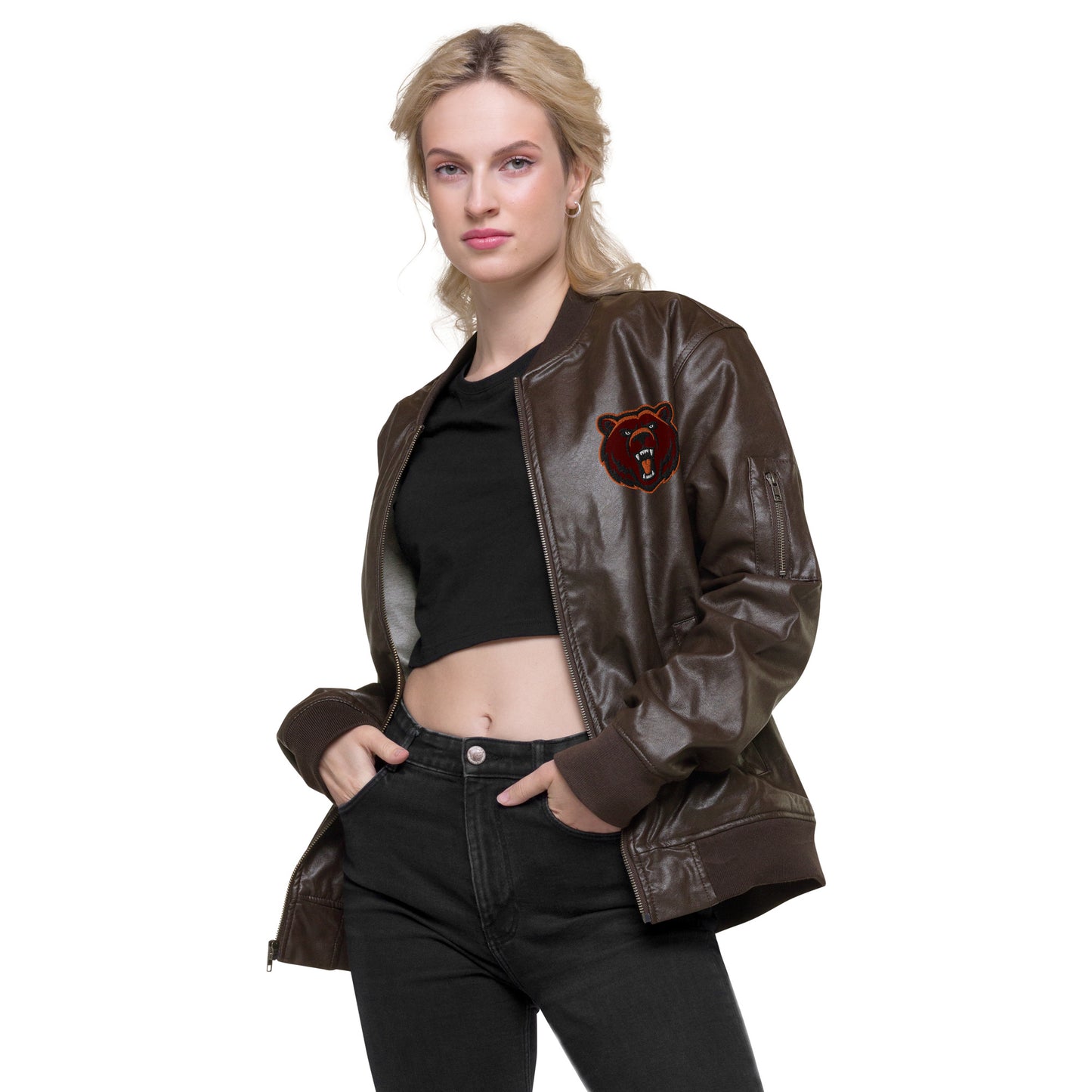 Northrop H.S. Faux Leather Bomber Jacket