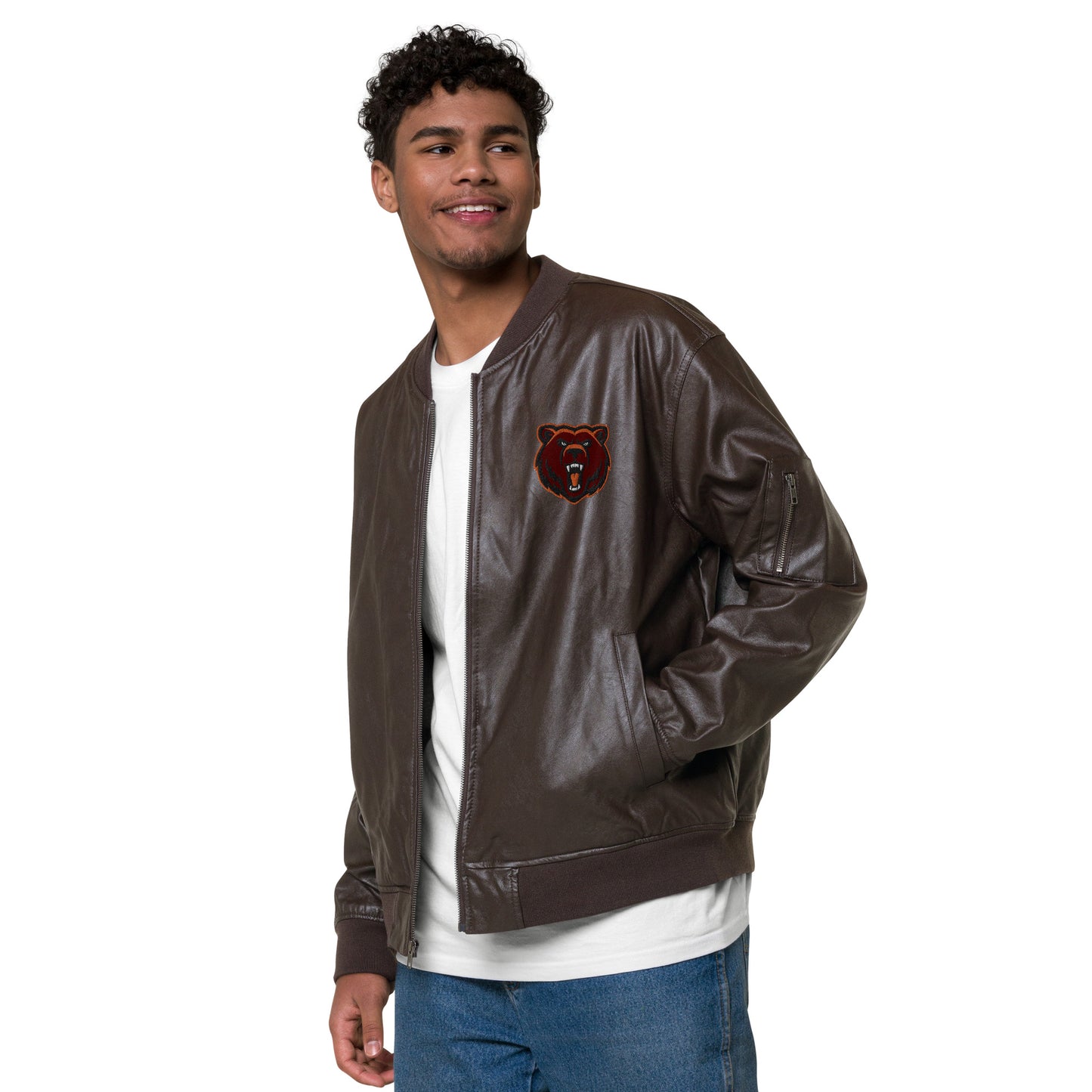 Northrop H.S. Faux Leather Bomber Jacket