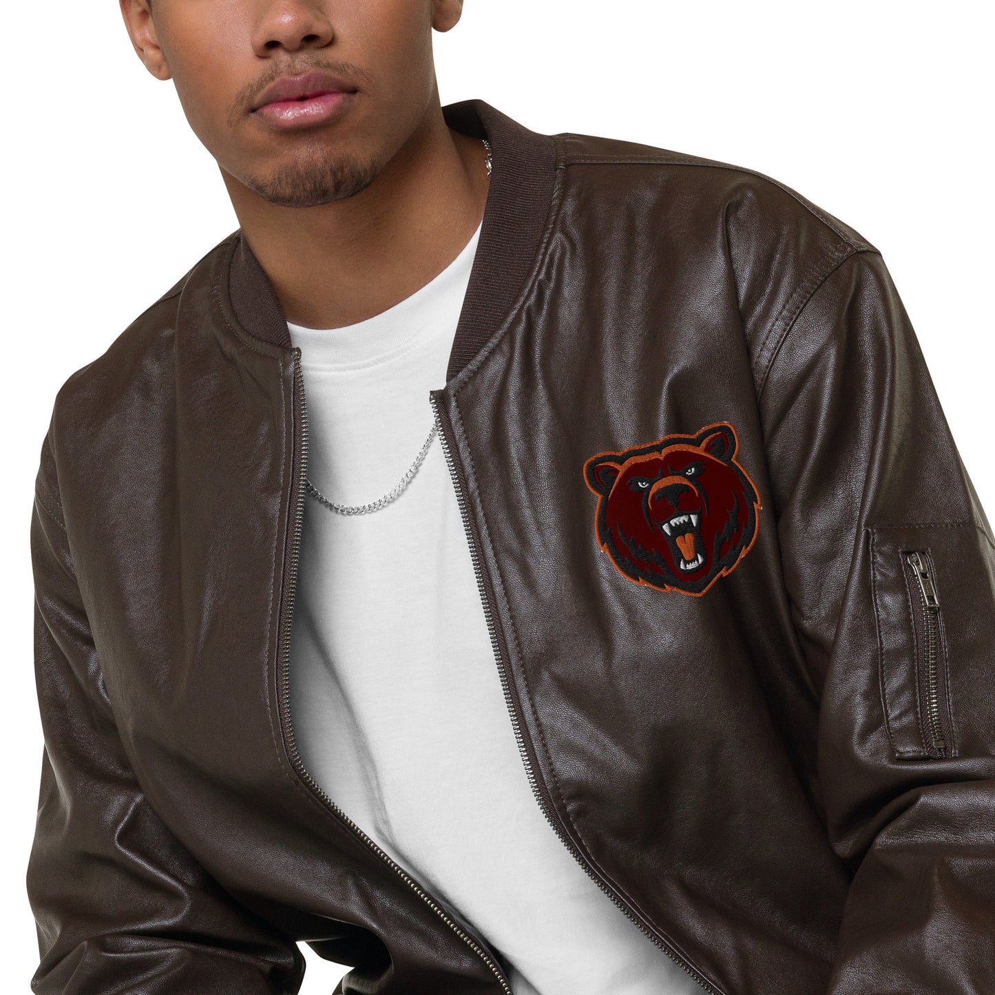 Northrop H.S. Faux Leather Bomber Jacket