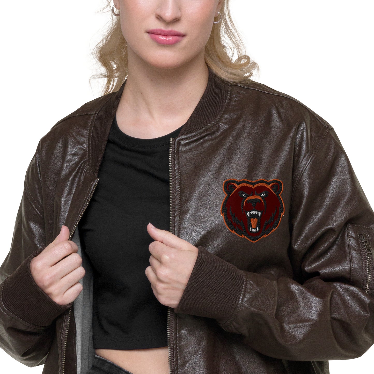 Northrop H.S. Faux Leather Bomber Jacket