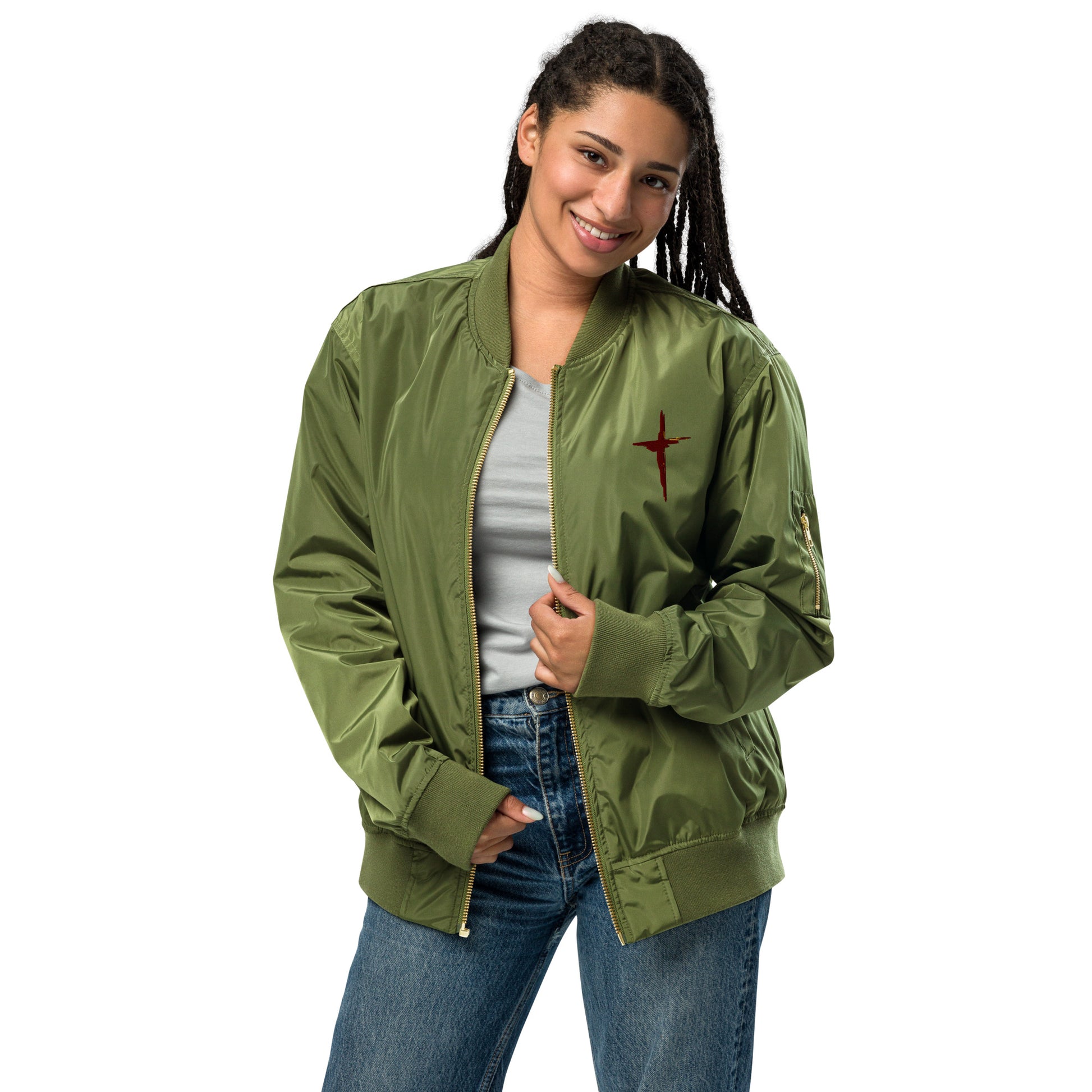 Sanctified Eagle- Premium recycled bomber jacket