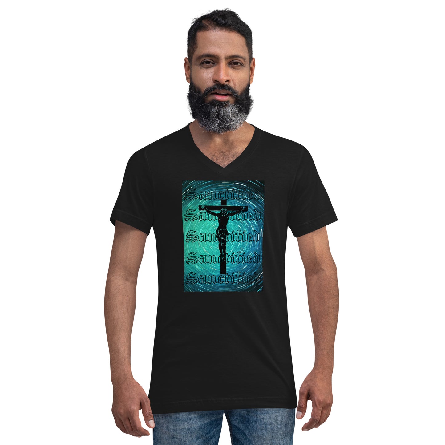 Sanctified- Unisex Short Sleeve V-Neck T-Shirt