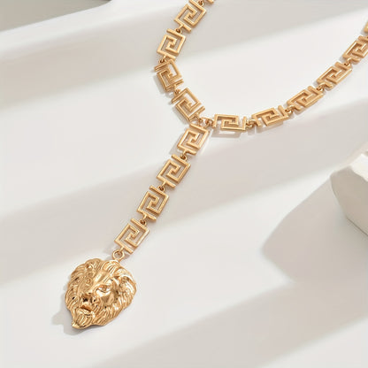 Lion Pendant Y-shaped NecklacE