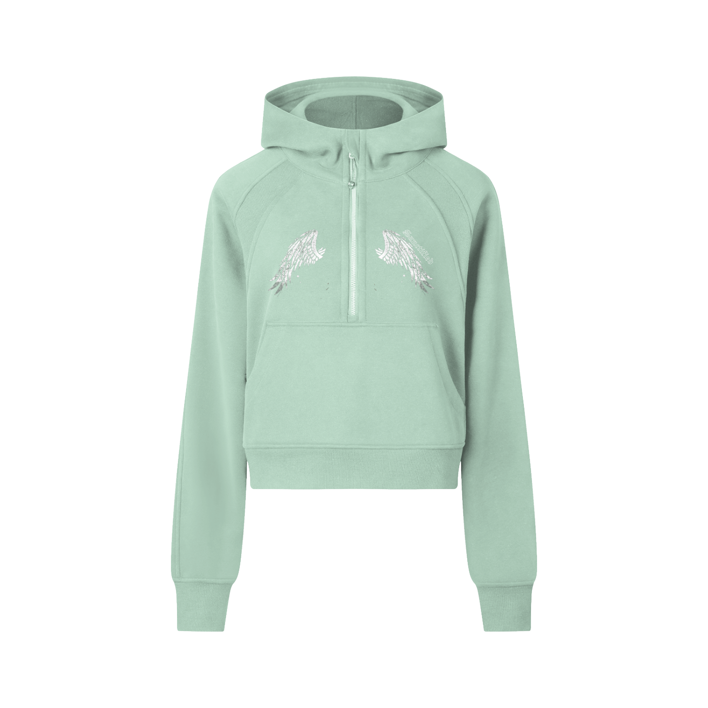 Fearless- Cropped Half-Zip Hoodie