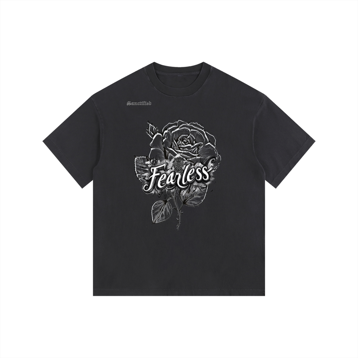 FEARLESS- Vintage Washed Oversized Cotton T-Shirt