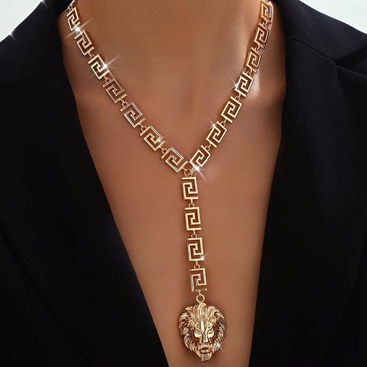 Lion Pendant Y-shaped NecklacE