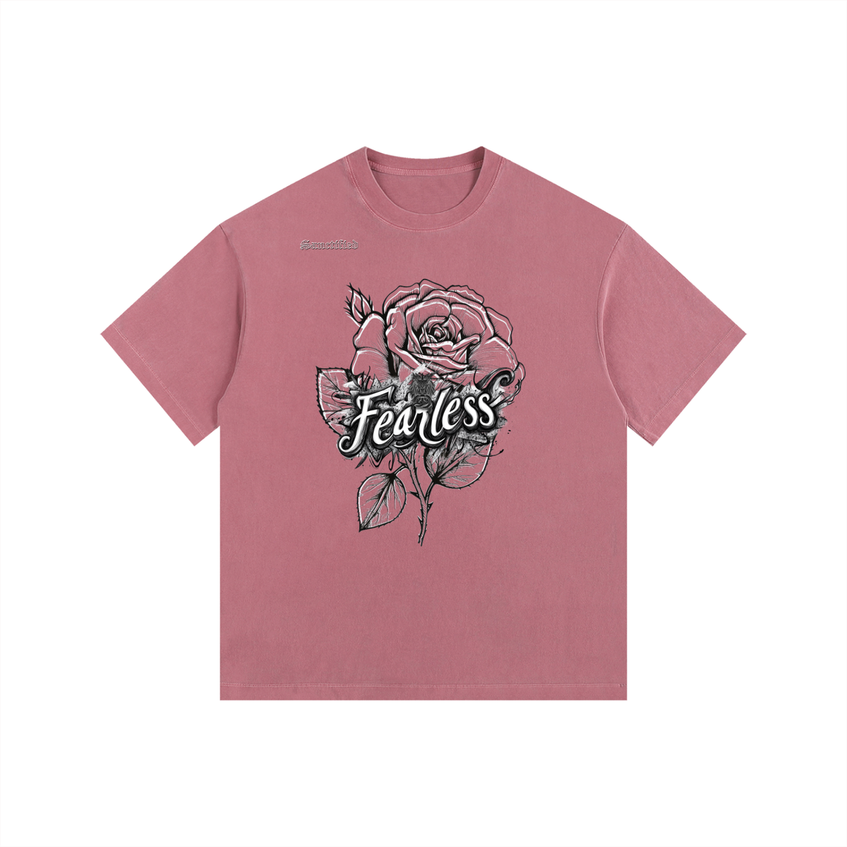 FEARLESS- Vintage Washed Oversized Cotton T-Shirt