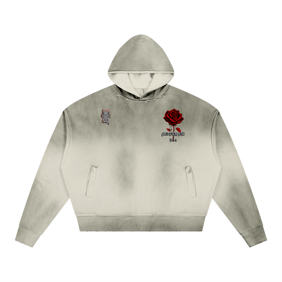 PRAY FOR YOUR ENEMIES- Unisex Sunfade Distressed Boxy Hoodie