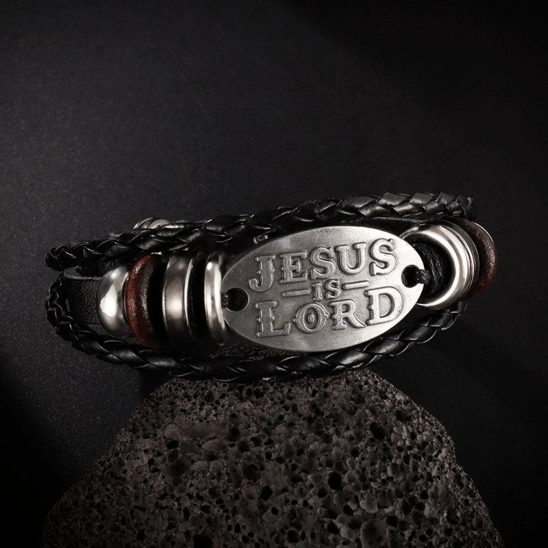 Vintage-Inspired Men's Black Faux Leather Multi-Layer Braided Bracelet