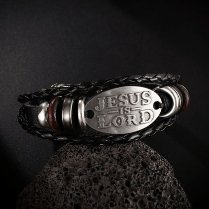 Vintage-Inspired Men's Black Faux Leather Multi-Layer Braided Bracelet