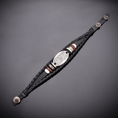 Vintage-Inspired Men's Black Faux Leather Multi-Layer Braided Bracelet