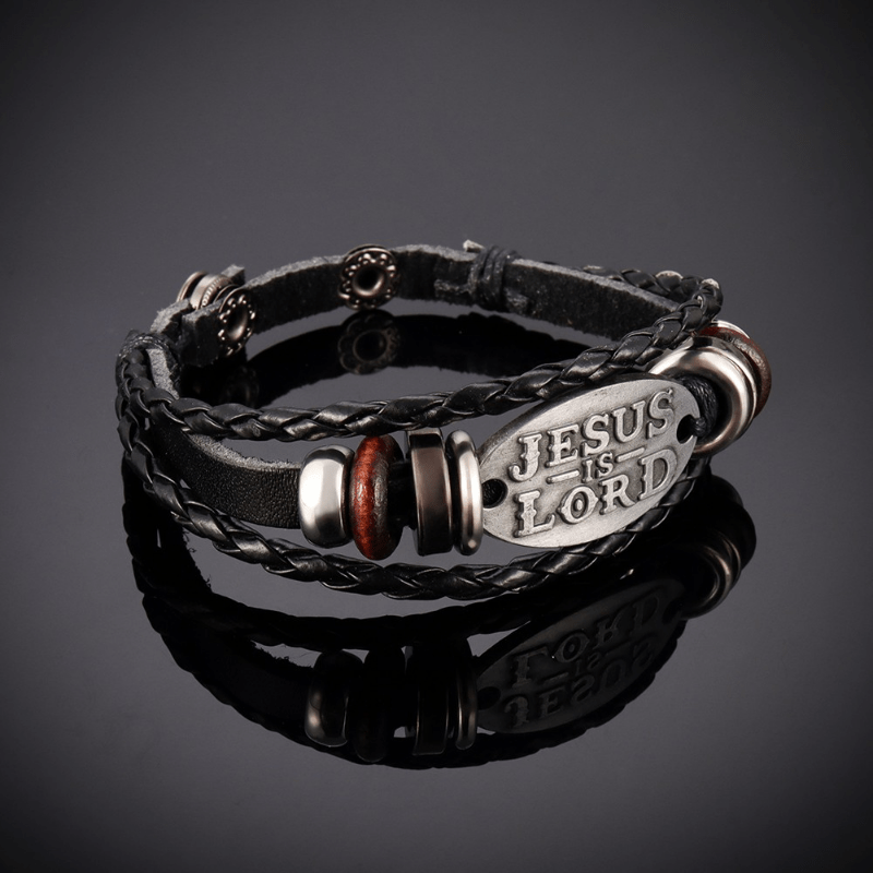 Vintage-Inspired Men's Black Faux Leather Multi-Layer Braided Bracelet