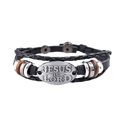 Vintage-Inspired Men's Black Faux Leather Multi-Layer Braided Bracelet