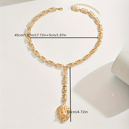 Lion Pendant Y-shaped NecklacE