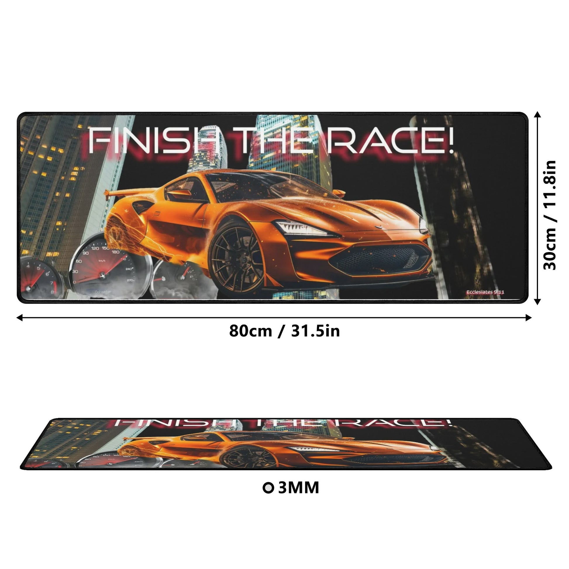 FINISH THE RACE- Rectangle Rubber Gaming Mouse Mat Pad, FREE SHIPPING