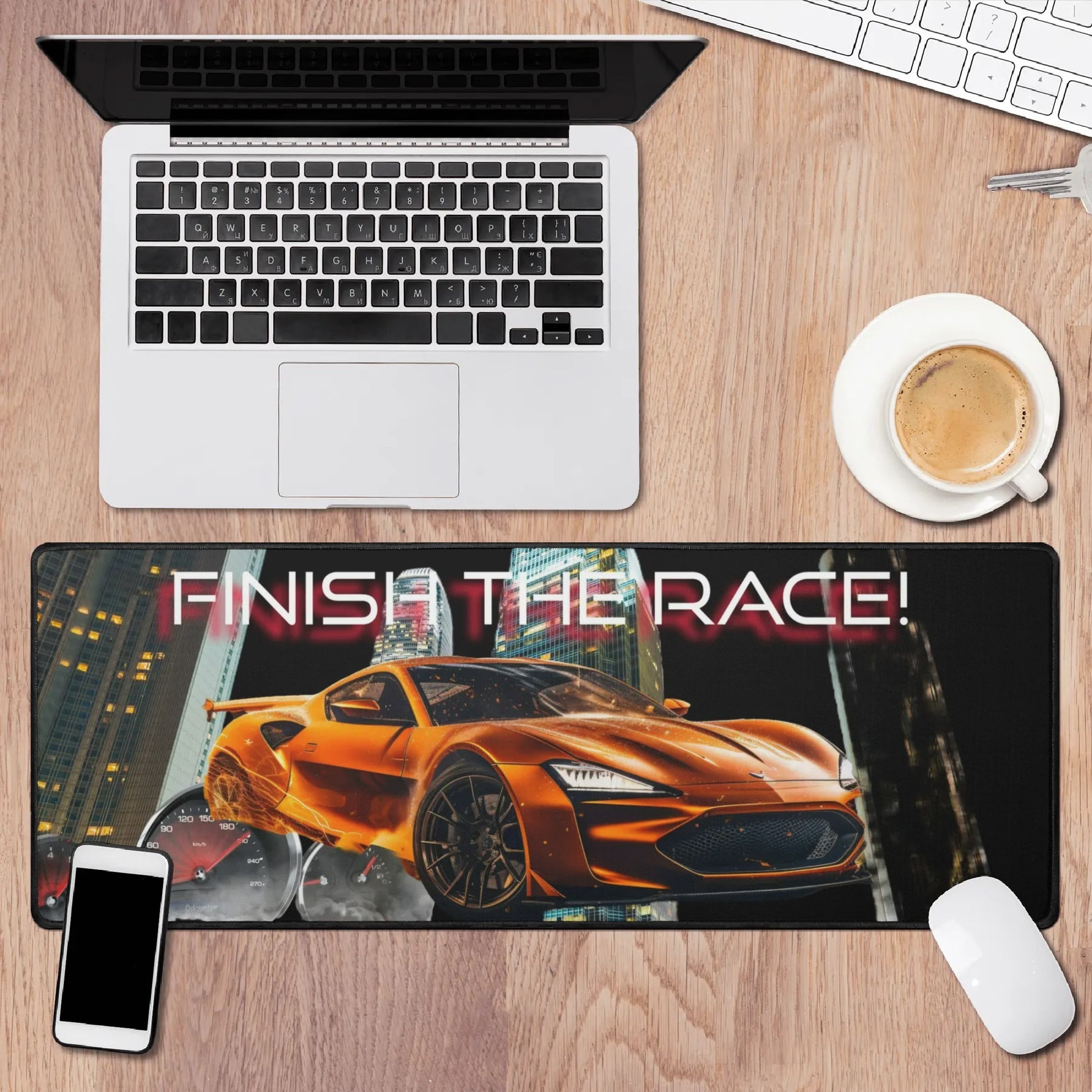FINISH THE RACE- Rectangle Rubber Gaming Mouse Mat Pad, FREE SHIPPING