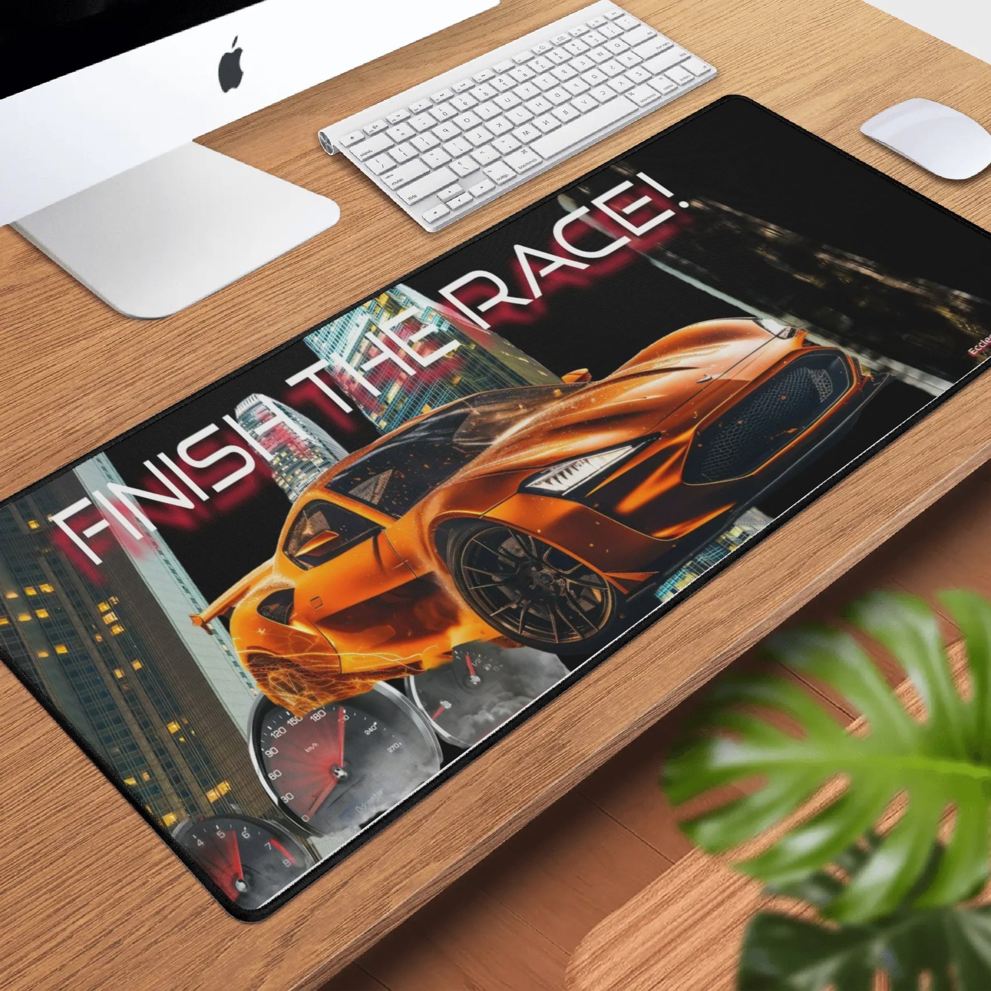 FINISH THE RACE- Rectangle Rubber Gaming Mouse Mat Pad, FREE SHIPPING