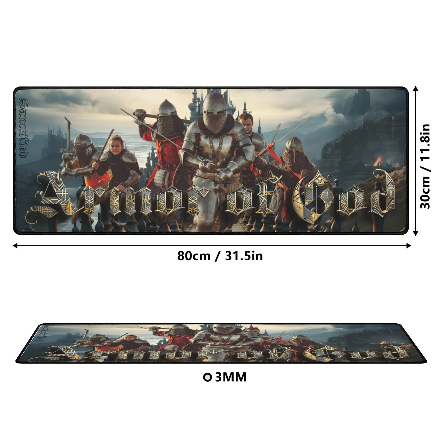 ARMOR OF GOD- Rectangle Rubber Gaming Mouse Mat Pad, FREE SHIPPING