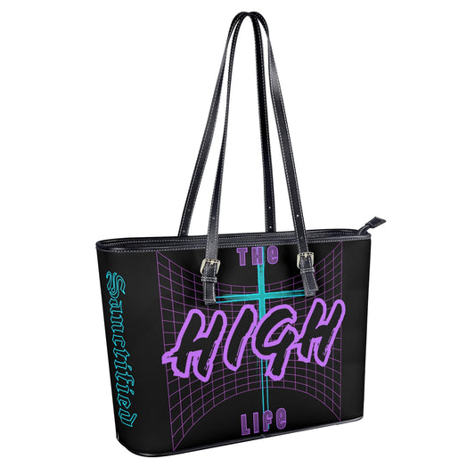 THE HIGH LIFE- PU Leather Tote Bag, FREE SHIPPING