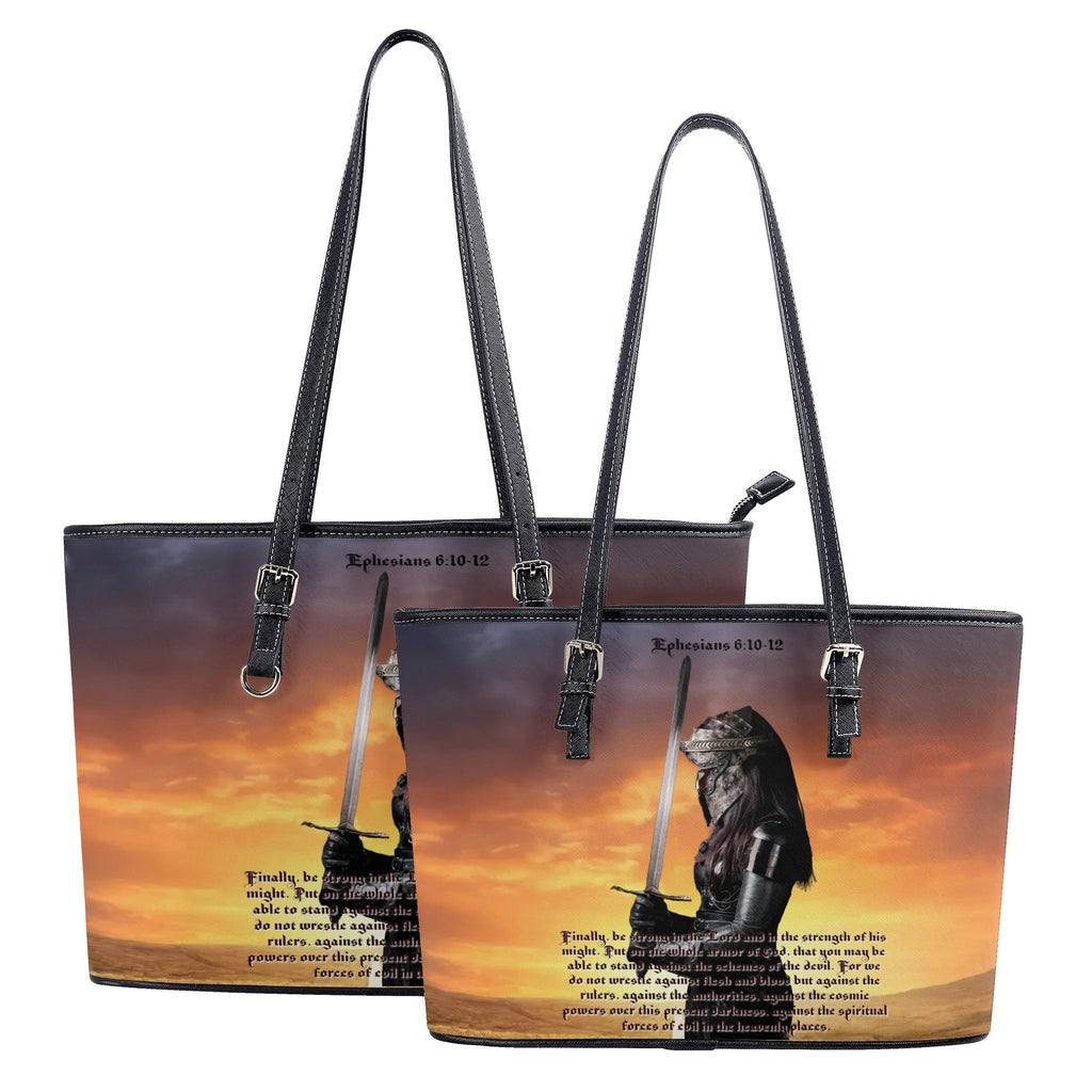 ARMOR OF GOD- PU Leather Tote Bag, FREE SHIPPING