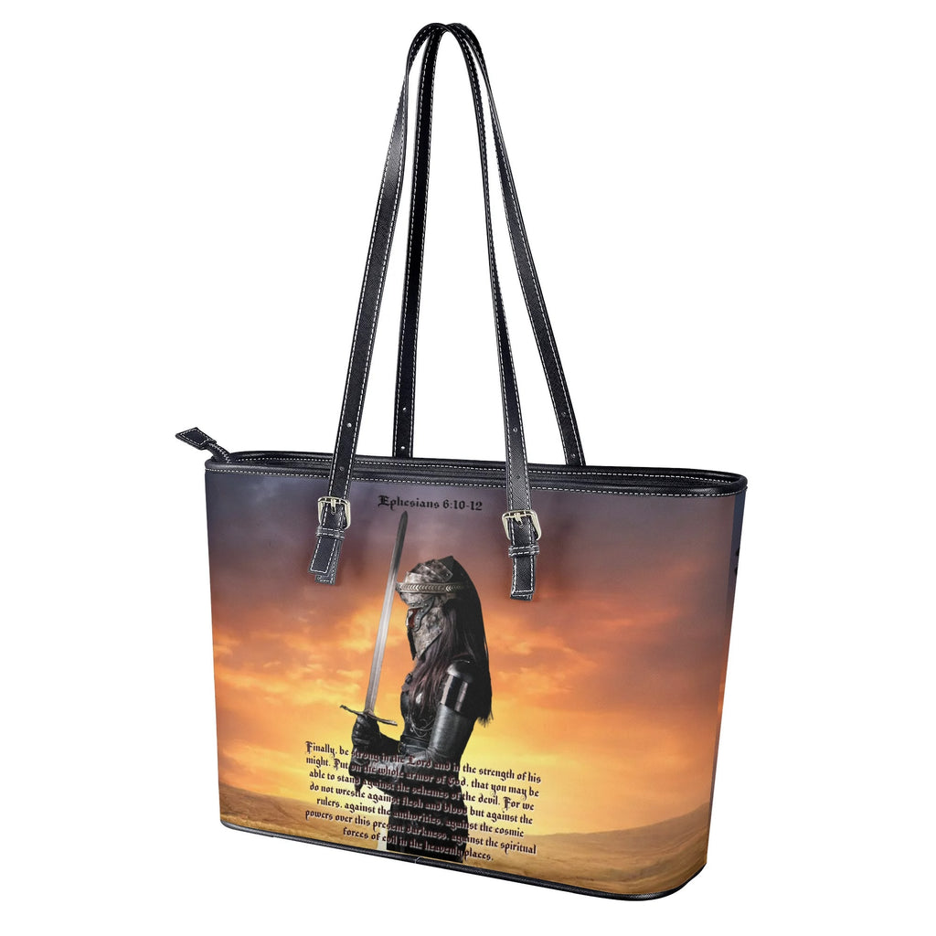 ARMOR OF GOD- PU Leather Tote Bag, FREE SHIPPING