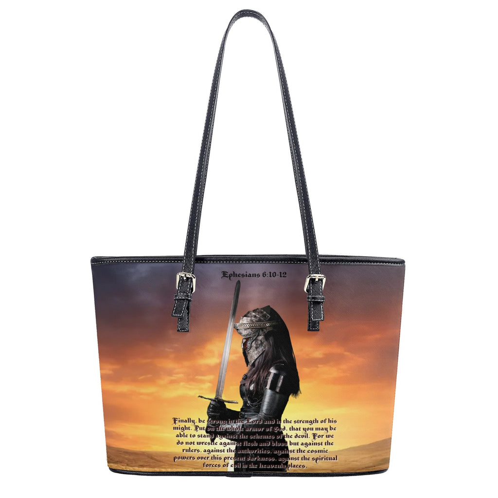 ARMOR OF GOD- PU Leather Tote Bag, FREE SHIPPING