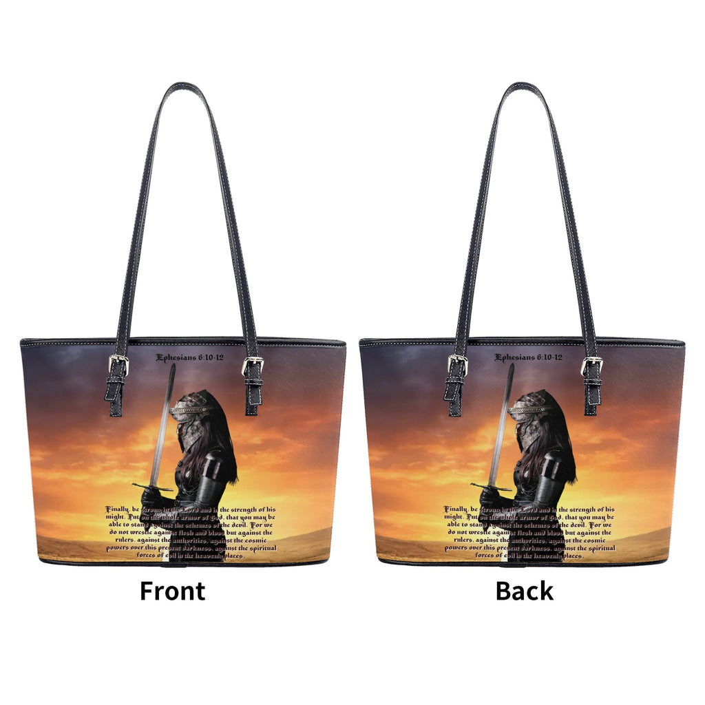 ARMOR OF GOD- PU Leather Tote Bag, FREE SHIPPING