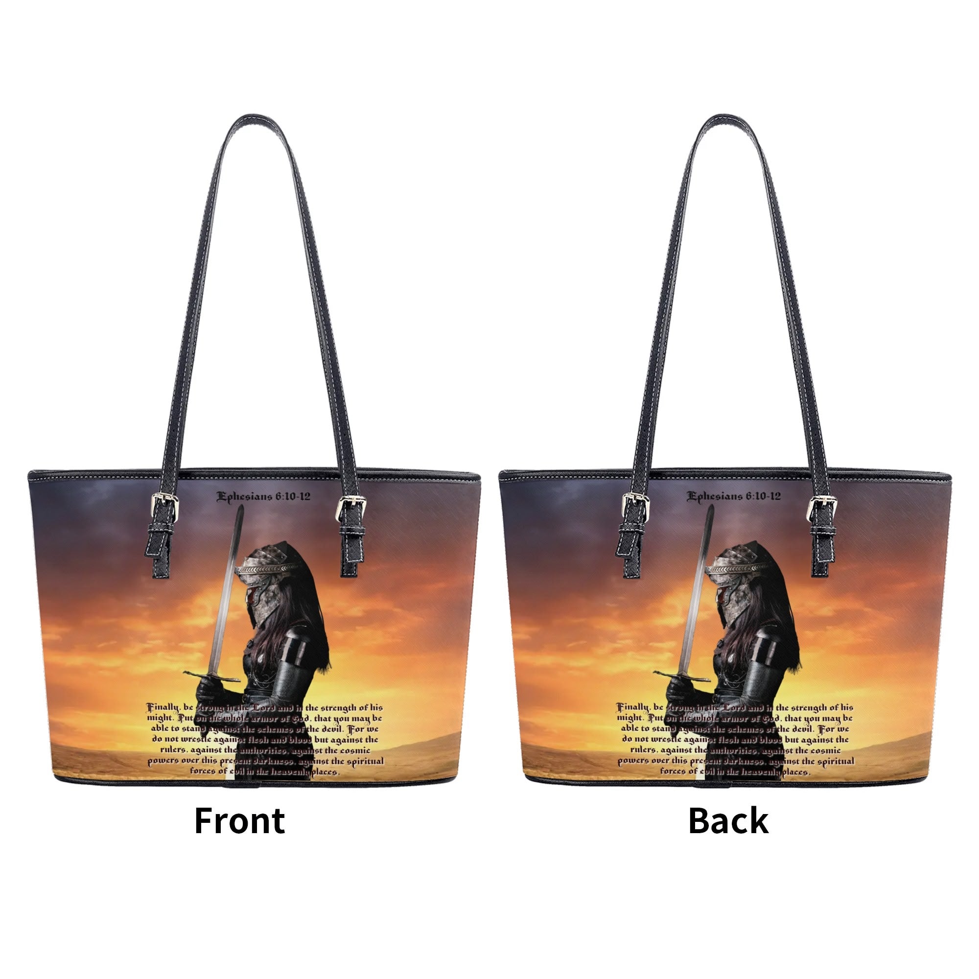 ARMOR OF GOD- PU Leather Tote Bag, FREE SHIPPING