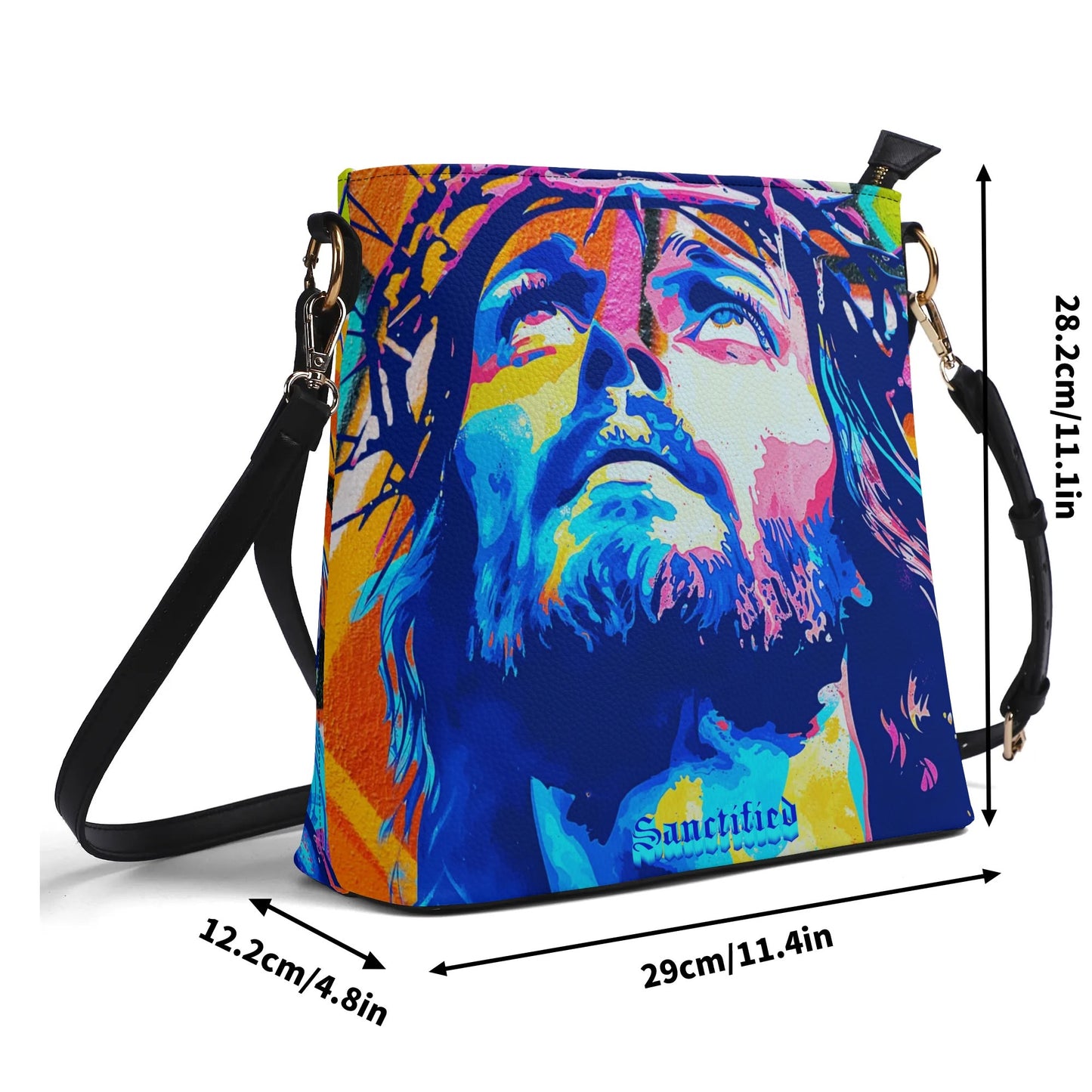 JESUS FAN FOREVER-  Womens PU Bucket Bag Shoulder Bag, FREE SHIPPING